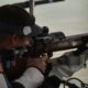 Tireur en position a la carabine 50 metres en competition
